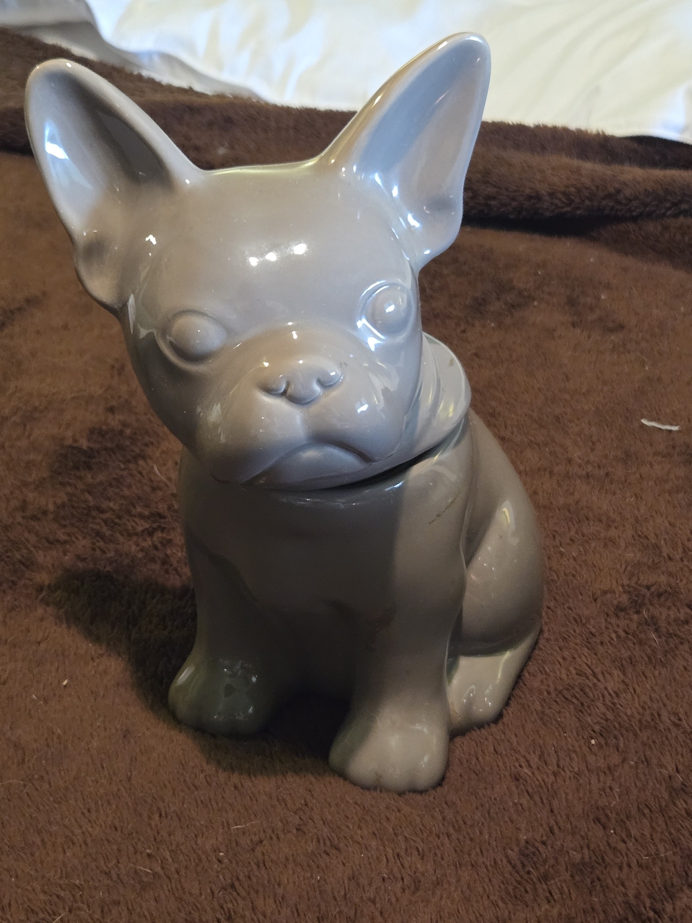 Threshold Gray Glazed French Bulldog Treat Jar